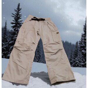 Kemper Snowboard Pants Mens Large Cream Snow Ski Waterproof Adjustable